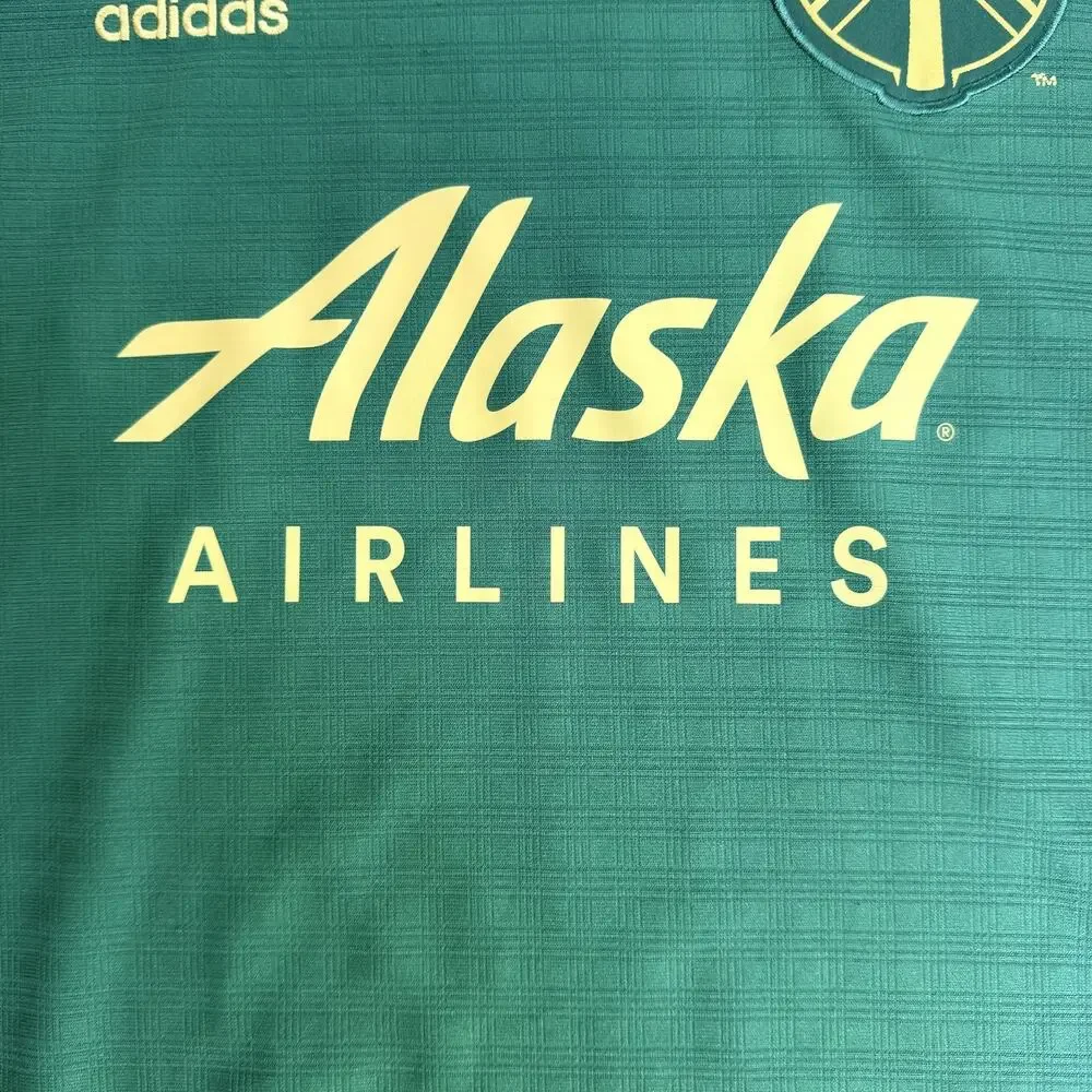 Adidas Portland Timbers Mens Medium M Alaska Climacool MLS Soccer Green Jersey